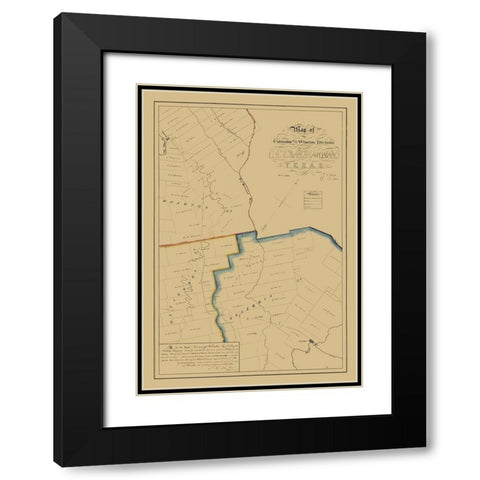 Brazoria County Texas - West 1860 Black Modern Wood Framed Art Print with Double Matting by West