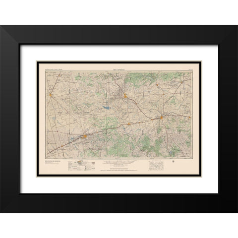 Big Spring Texas Quad - USGS 1954 Black Modern Wood Framed Art Print with Double Matting by USGS