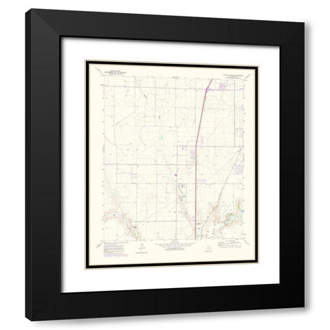 Buffalo Stadium Texas Quad - USGS 1975 Black Modern Wood Framed Art Print with Double Matting by USGS