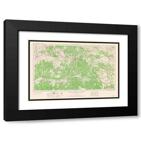 Brownwood Texas Quad - USGS 1964 Black Modern Wood Framed Art Print with Double Matting by USGS