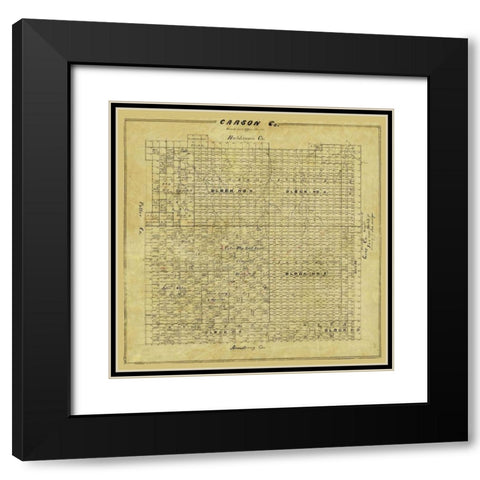 Carson County Texas - 1878 Black Modern Wood Framed Art Print with Double Matting by Unknown