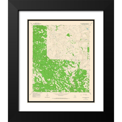 Collins Creek SW Texas Quad - USGS 1965 Black Modern Wood Framed Art Print with Double Matting by USGS