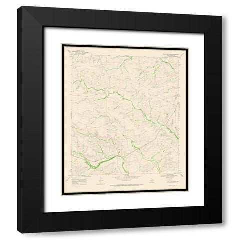 Circle Dot Ranch Texas Quad - USGS 1969 Black Modern Wood Framed Art Print with Double Matting by USGS