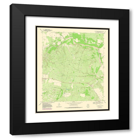 Clairemont East Texas Quad - USGS 1981 Black Modern Wood Framed Art Print with Double Matting by USGS