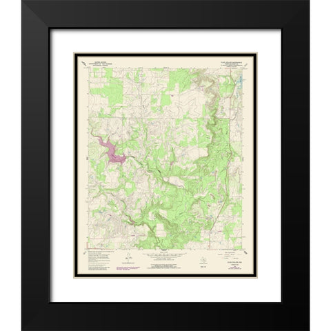 Club Hollow Texas Quad - USGS 1987 Black Modern Wood Framed Art Print with Double Matting by USGS