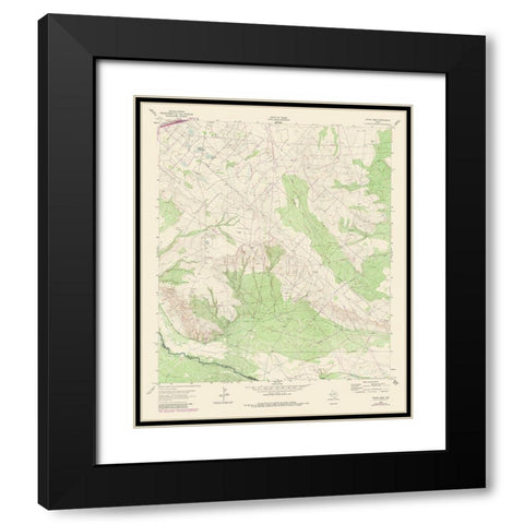 China Lake Texas Quad - USGS 1981- 23 x 28.23 Black Modern Wood Framed Art Print with Double Matting by USGS