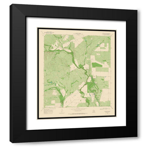 Cayman Lake Texas Quad - USGS 1969 Black Modern Wood Framed Art Print with Double Matting by USGS