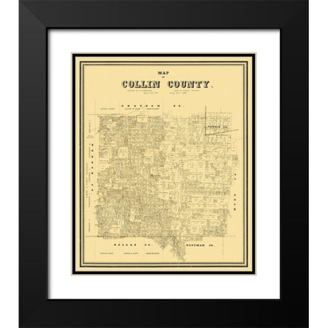 Collin Texas Landowner - Rosenberg 1861 Black Modern Wood Framed Art Print with Double Matting by Rosenberg