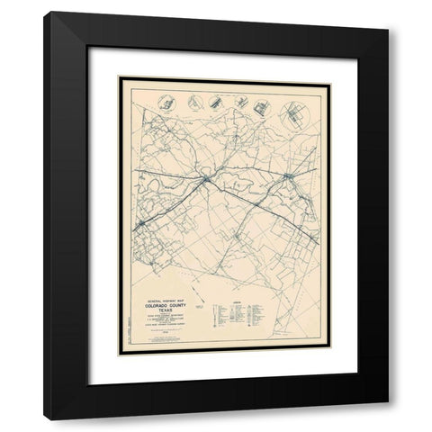 Colorado Texas Highway - Highway Dept 1936 Black Modern Wood Framed Art Print with Double Matting by Highway Dept