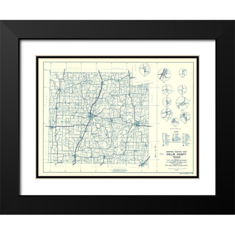Collin Texas Highway - Highway Dept 1936 Black Modern Wood Framed Art Print with Double Matting by Highway Dept
