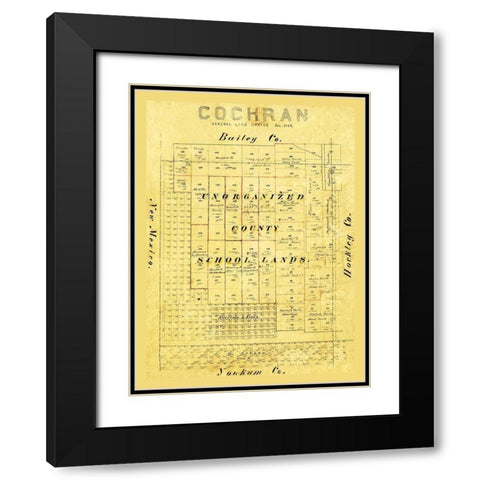 Cochran County Texas - 1884 Black Modern Wood Framed Art Print with Double Matting by Unknown