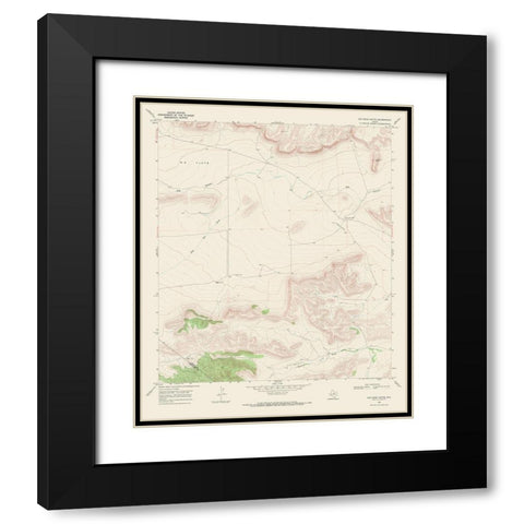 Cap Rock Butte Texas Quad - USGS 1968 Black Modern Wood Framed Art Print with Double Matting by USGS