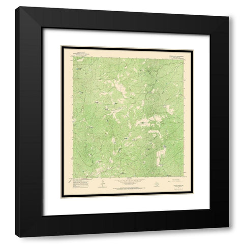Cibolo Ranch Texas Quad - USGS 1965 Black Modern Wood Framed Art Print with Double Matting by USGS