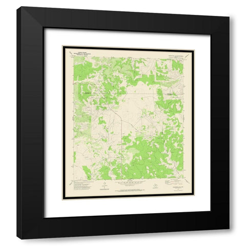 Christoval SE Texas Quad - USGS 1972 Black Modern Wood Framed Art Print with Double Matting by USGS