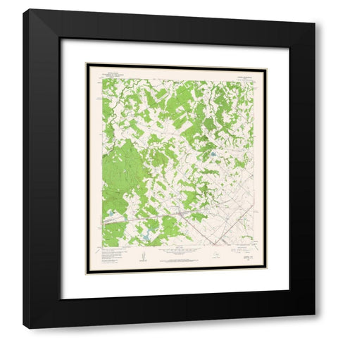 Carmine Texas Quad - USGS 1958 Black Modern Wood Framed Art Print with Double Matting by USGS