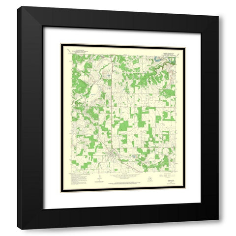 Carbon Texas Quad - USGS 1966 Black Modern Wood Framed Art Print with Double Matting by USGS