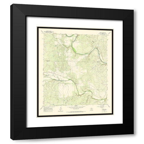 Concho Texas Quad - USGS 1967 Black Modern Wood Framed Art Print with Double Matting by USGS