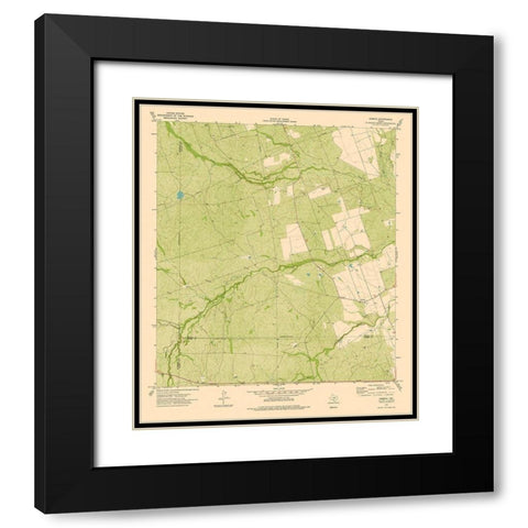 Cometa Texas Quad - USGS 1974 Black Modern Wood Framed Art Print with Double Matting by USGS