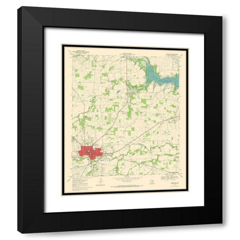 Comanche Texas Quad - USGS 1969 Black Modern Wood Framed Art Print with Double Matting by USGS