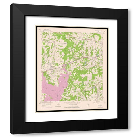 Chandler Texas Quad - USGS 1966 Black Modern Wood Framed Art Print with Double Matting by USGS