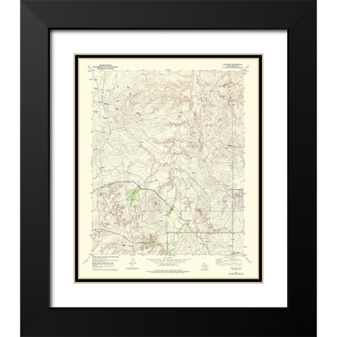 Cliffside Texas Quad - USGS 1973 Black Modern Wood Framed Art Print with Double Matting by USGS