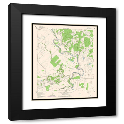 Clay Texas Quad - USGS 1980 Black Modern Wood Framed Art Print with Double Matting by USGS