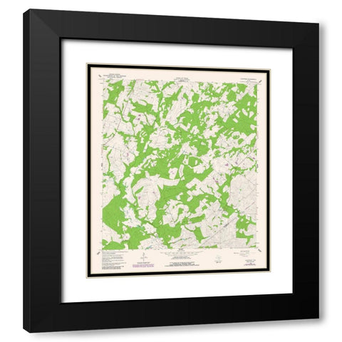 Cheapside Texas Quad - USGS 1987 Black Modern Wood Framed Art Print with Double Matting by USGS