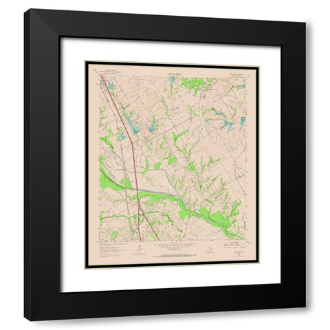Chatfield Texas Quad - USGS 1961 Black Modern Wood Framed Art Print with Double Matting by USGS