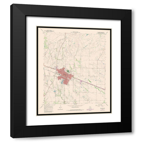 Childress Texas Quad - USGS 1981 Black Modern Wood Framed Art Print with Double Matting by USGS