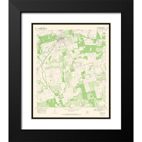 Charlotte Texas Quad - USGS 1968 Black Modern Wood Framed Art Print with Double Matting by USGS