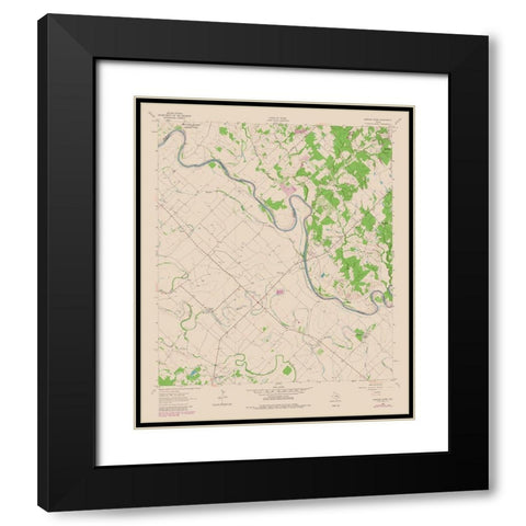 Chances Store Texas Quad - USGS 1980 Black Modern Wood Framed Art Print with Double Matting by USGS