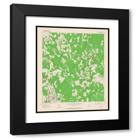 Centerville Texas Quad - USGS 1964 Black Modern Wood Framed Art Print with Double Matting by USGS