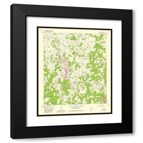 Cason Texas Quad - USGS 1980 Black Modern Wood Framed Art Print with Double Matting by USGS
