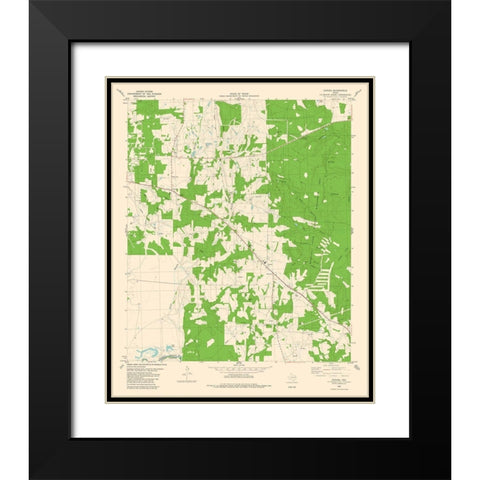 Cayuga Texas Quad - USGS 1982 Black Modern Wood Framed Art Print with Double Matting by USGS