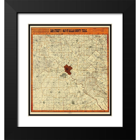 Dallas Texas Landowner - Street 1902 Black Modern Wood Framed Art Print with Double Matting by Street