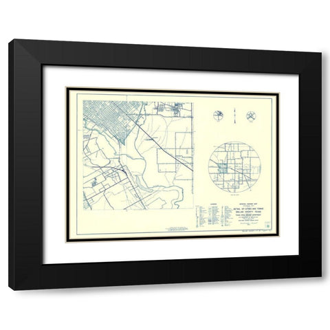 Dallas Texas Cities 4 of 4 - Highway Dept 1936 Black Modern Wood Framed Art Print with Double Matting by Highway Dept