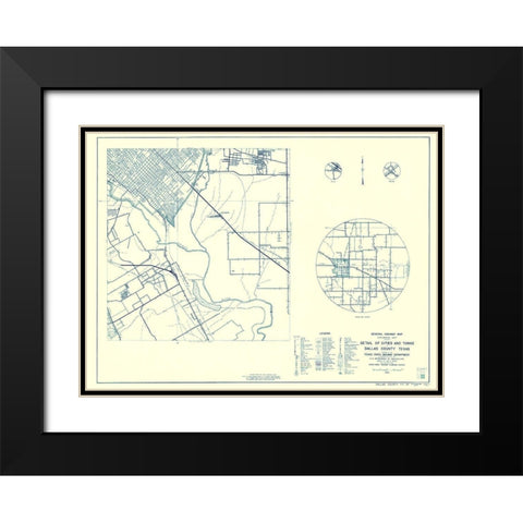 Dallas Texas Cities 4 of 4 - Highway Dept 1936 Black Modern Wood Framed Art Print with Double Matting by Highway Dept