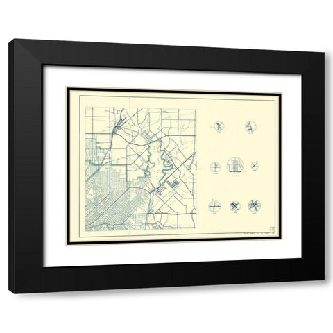 Dallas Texas Cities 3 of 4 - Highway Dept 1936 Black Modern Wood Framed Art Print with Double Matting by Highway Dept
