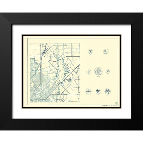 Dallas Texas Cities 3 of 4 - Highway Dept 1936 Black Modern Wood Framed Art Print with Double Matting by Highway Dept