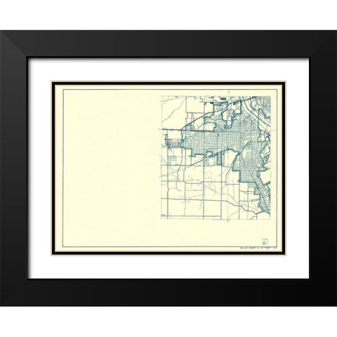 Dallas Texas Cities 2 of 4 - Highway Dept 1936 Black Modern Wood Framed Art Print with Double Matting by Highway Dept