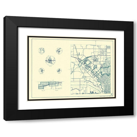 Dallas Texas Cities 1 of 4 - Highway Dept 1936 Black Modern Wood Framed Art Print with Double Matting by Highway Dept