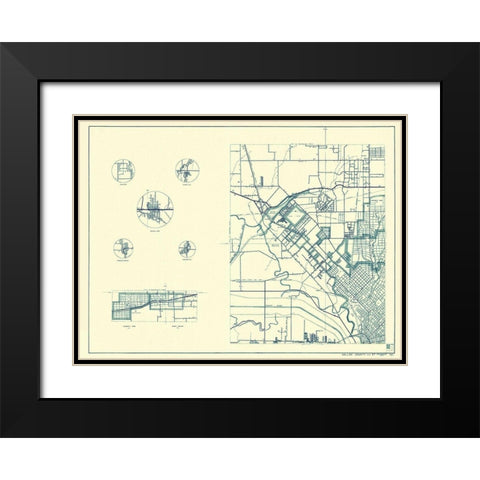 Dallas Texas Cities 1 of 4 - Highway Dept 1936 Black Modern Wood Framed Art Print with Double Matting by Highway Dept