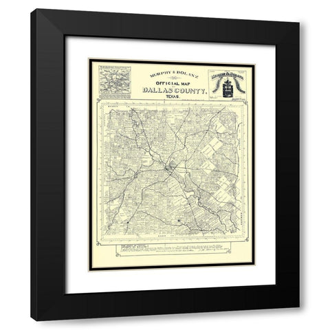 Dallas Texas Landowner - Murphy 1886 Black Modern Wood Framed Art Print with Double Matting by Murphy