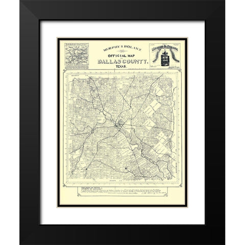 Dallas Texas Landowner - Murphy 1886 Black Modern Wood Framed Art Print with Double Matting by Murphy