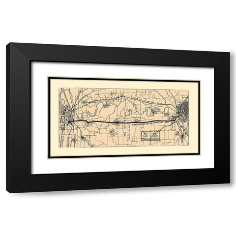 Dallas Tarrant Texas - LOC 1905 Black Modern Wood Framed Art Print with Double Matting by LOC