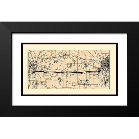 Dallas Tarrant Texas - LOC 1905 Black Modern Wood Framed Art Print with Double Matting by LOC