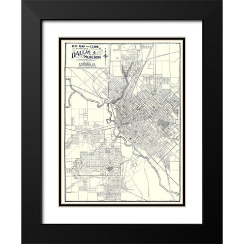 Dallas, Suburbs Texas - Weichsel 1919 Black Modern Wood Framed Art Print with Double Matting by Weichsel