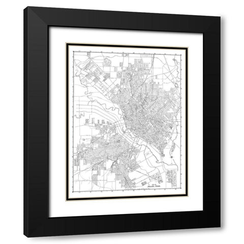 Dallas Texas - 1936 Black Modern Wood Framed Art Print with Double Matting by Unknown