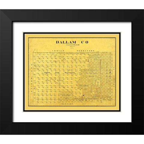 Dallam County Texas - Beaumont 1889 Black Modern Wood Framed Art Print with Double Matting by Beaumont