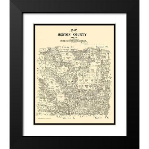 Denton Texas Landowner - Gast 1879 Black Modern Wood Framed Art Print with Double Matting by Gast